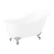 61" Ultra Acrylic Slipper Clawfoot Tub - Roll Top - Chrome Imperial Feet - No Drain, , large image number 0