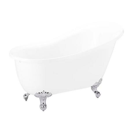 61" Ultra Acrylic Slipper Clawfoot Tub - Roll Top - Imperial feet
