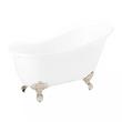 61" Ultra Acrylic Slipper Clawfoot Tub - Roll Top - Brushed Nickel Imperial Feet-Daisy Wheel Drain, , large image number 0