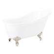 67" Ultra Acrylic Slipper Clawfoot Tub - Roll Top - Brushed Nickel Imperial Feet-Daisy Wheel Drain, , large image number 0