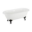 60" Sanford Cast Iron Tub - Black Imperial Feet / No Tap Holes / Rolled Rim - Daisy Wheel Overflow, , large image number 1