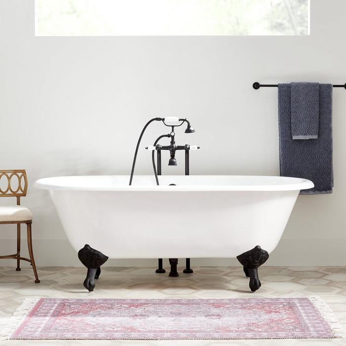 Sanford Cast Iron Double-Ended Clawfoot Tub - White
