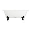 66" Sanford Cast Iron Tub - Black Imperial Feet / No Tap Holes / Rolled Rim - Daisy Wheel Overflow, , large image number 2