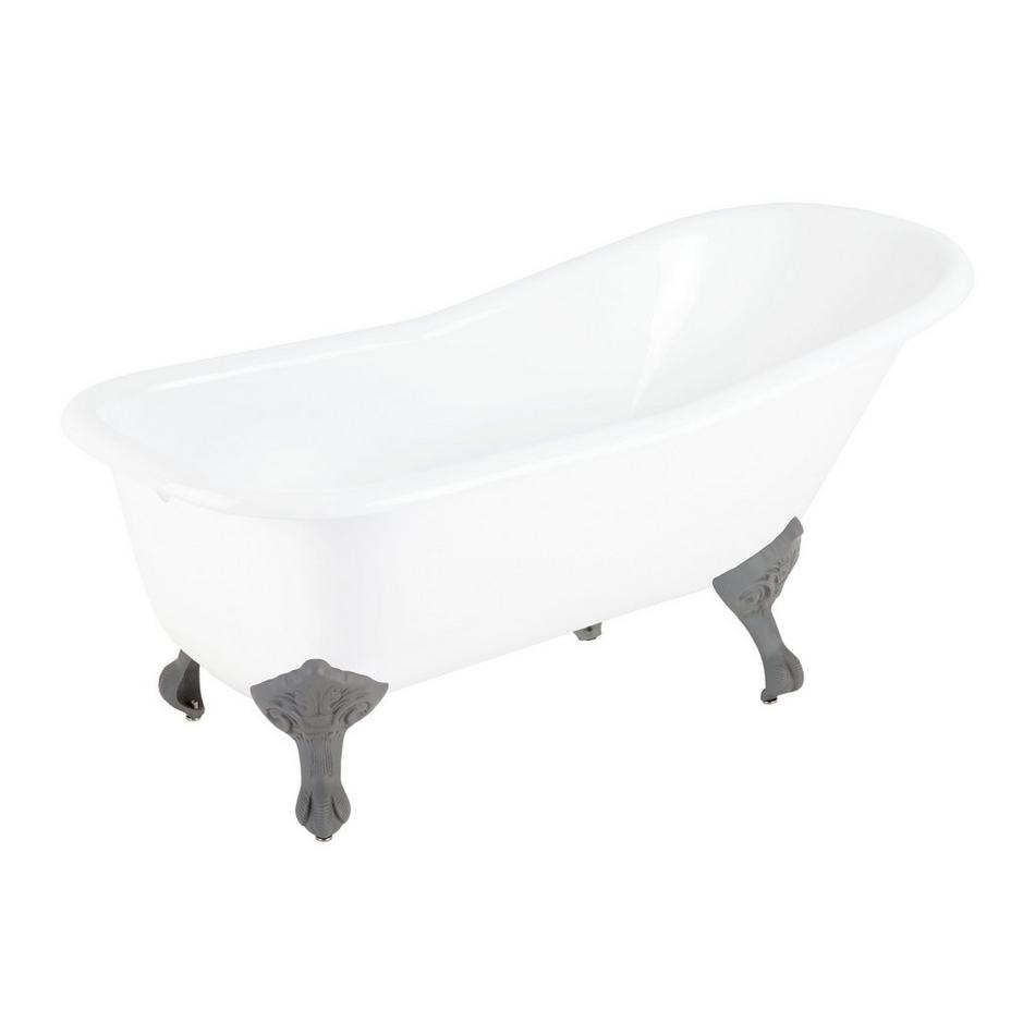 66" Goodwin Cast Iron Slipper Clawfoot Tub - Rolled Rim - Imperial Feet, , large image number 5