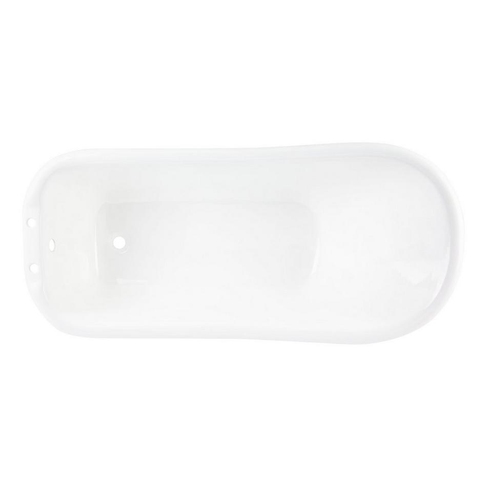 66" Goodwin Cast Iron Slipper Clawfoot Tub-Dk. Gray Imperial Feet/Tap Deck/7" Tap Holes-Daisy Wh, , large image number 1