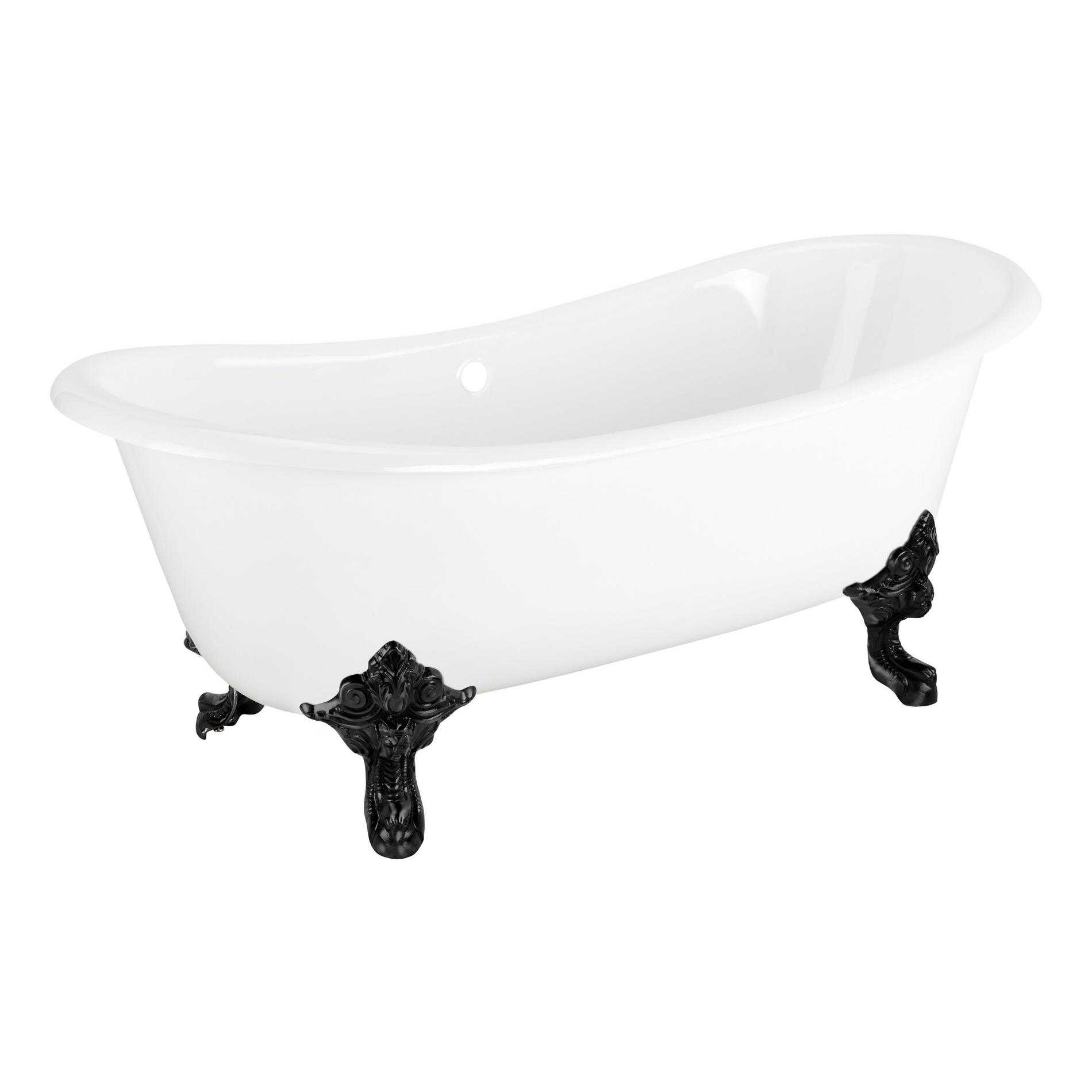 72" Lena Cast Iron Clawfoot Tub Continuous Rolled Rim Monarch Feet