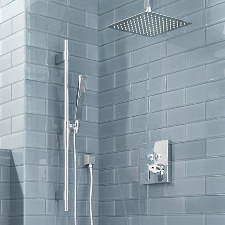 Hibiscus Simple Select Shower System with Rainfall Shower and Hand Shower