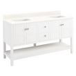 60" Olsen Double Console Vanity - Soft White - BN HW - Arctic White No Holes, White RUM Sinks, , large image number 1