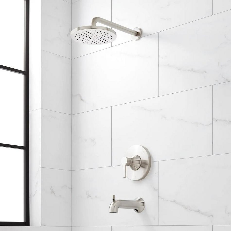 Lentz Pressure Balance Tub and Shower System - Lever Handles  - Brushed Nickel, , large image number 4