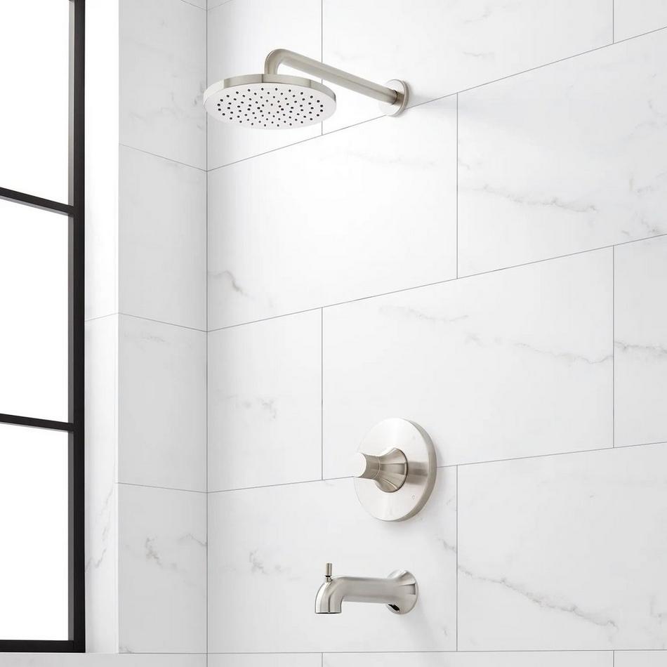 Lentz Pressure Balance Tub and Shower System - Knob Handles - Brushed Nickel, , large image number 4