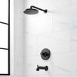 Lentz Pressure Balance Tub and Shower System - Knob Handles - Matte Black, , large image number 0