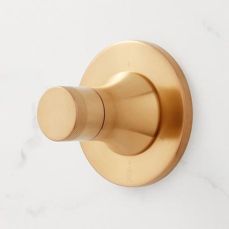 Lentz Pressure Balance Shower System With Hand Shower - Knob Handles - Brushed Gold