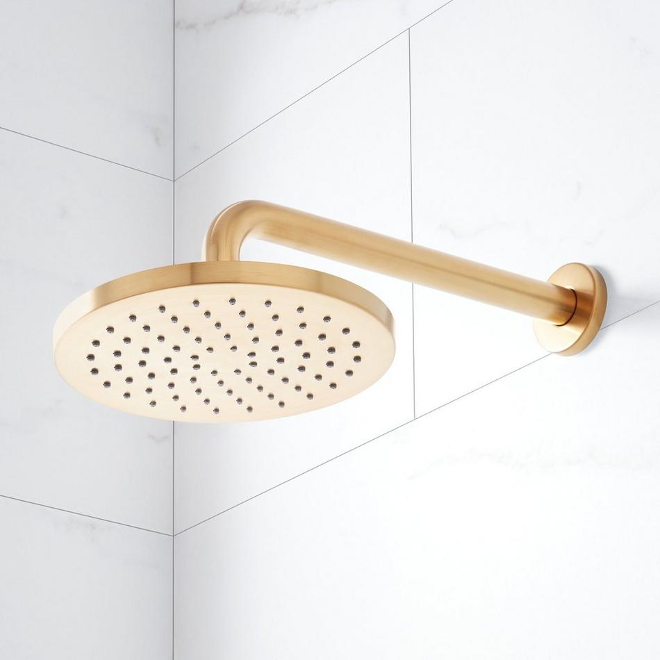 Lentz Pressure Balance Shower System With Hand Shower - Knob Handles - Brushed Gold, , large image number 1