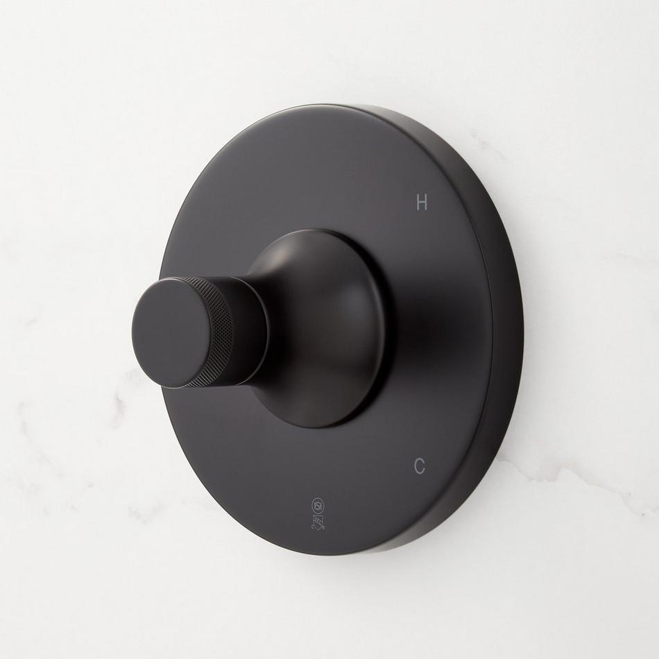 Lentz Pressure Balance Shower System With Hand Shower - Knob Handles - Matte Black, , large image number 3