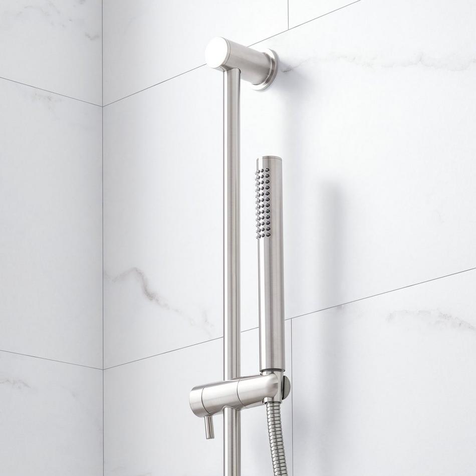 Lentz Pressure Balance Shower System With Rainfall Shower & Hand Shower - Lever Handles - Br. Nickel, , large image number 2