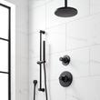 Lentz Pressure Balance Shower System With Rainfall Shower & Hand Shower - Knob Handles - Matte Black, , large image number 0