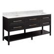 72" Robertson Double for Rectangular Undermount Sinks - Black - Carrara Marble - No Holes - Sink, , large image number 0