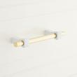3-3/4 Odion Solid Brass Cabinet Pull - White/Polished Brass, , large image number 0