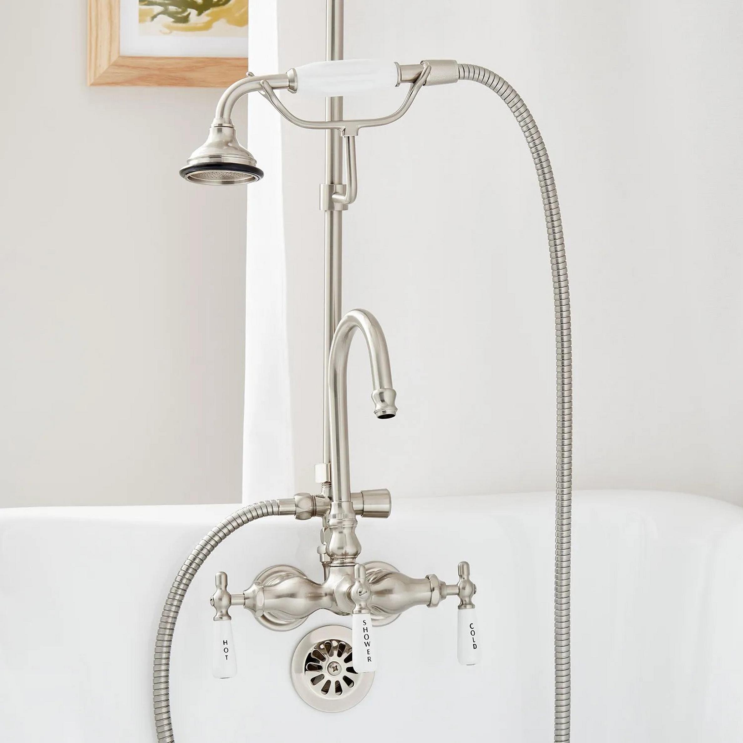 Gooseneck Shower Conversion Kit with Hand Shower 60" x 30" Oval