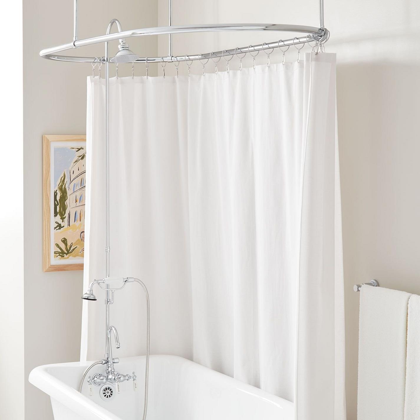 Gooseneck Shower Conversion Kit with Hand Shower 60" x 30" Oval