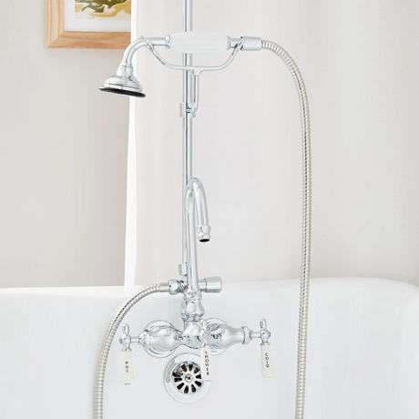 Gooseneck Shower Conversion Kit with Hand Shower - 60" x 30" Oval Shower Ring
