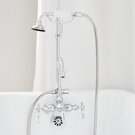 Gooseneck Shower Conversion Kit with Hand Shower - 60" x 27" D Style Shower Ring