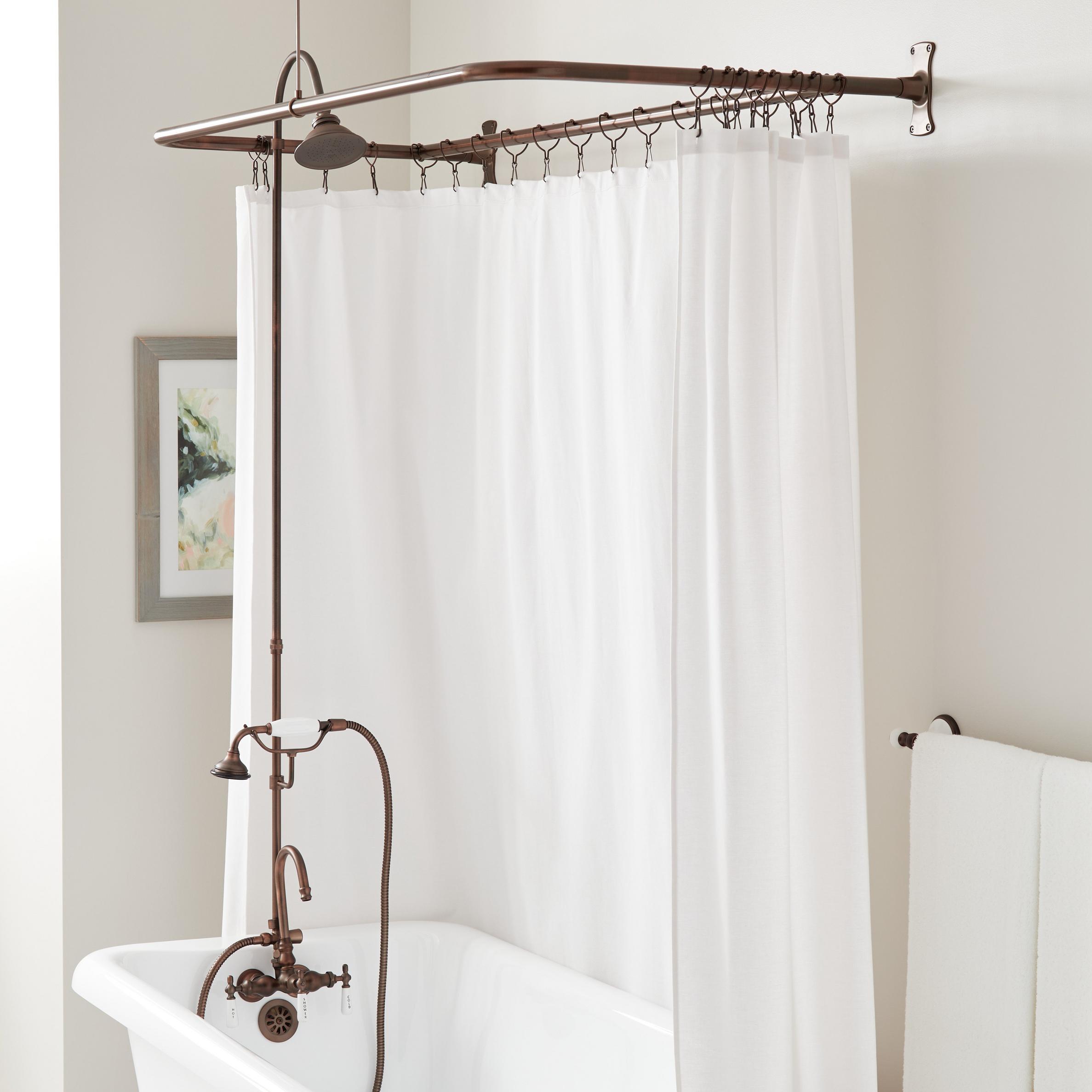 Gooseneck Shower Conversion Kit with Hand Shower 60" x 27" D Style