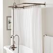 Gooseneck Shower Conversion Kit with Hand Shower - 60" x 27" D Style Shower Ring, , large image number 4