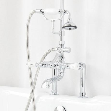 English Side Mount Conversion Kit with Hand Shower - 60" x 27" D Style Shower Ring