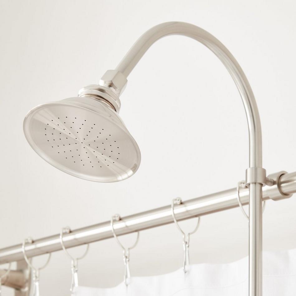 English Side Mount Conversion Kit with Hand Shower - 60" x 27" D Style Shower Ring - Brushed Nickel, , large image number 1