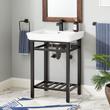 26" Halyard Console Sink with Traditional Top - Single Hole - Matte Black Stand, , large image number 0