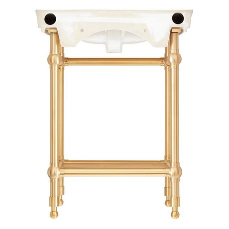 24 Cierra Console Sink with Brass Stand - Polished Nickel in White | Porcelain | Signature Hardware