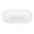 61" Arabella Cast Iron Double-Slipper Clawfoot Tub - White - No Holes - White Feet & Drain, , large image number 1