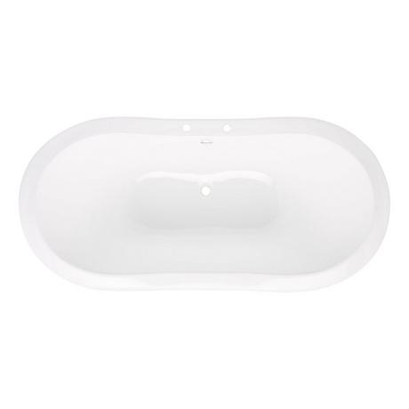 72" Arabella Cast Iron Double-Slipper Tub - Lion Paw Feet - 7" Rim Holes