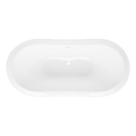 72" Arabella Cast Iron Double-Slipper Tub - Lion Paw Feet - Tap Deck