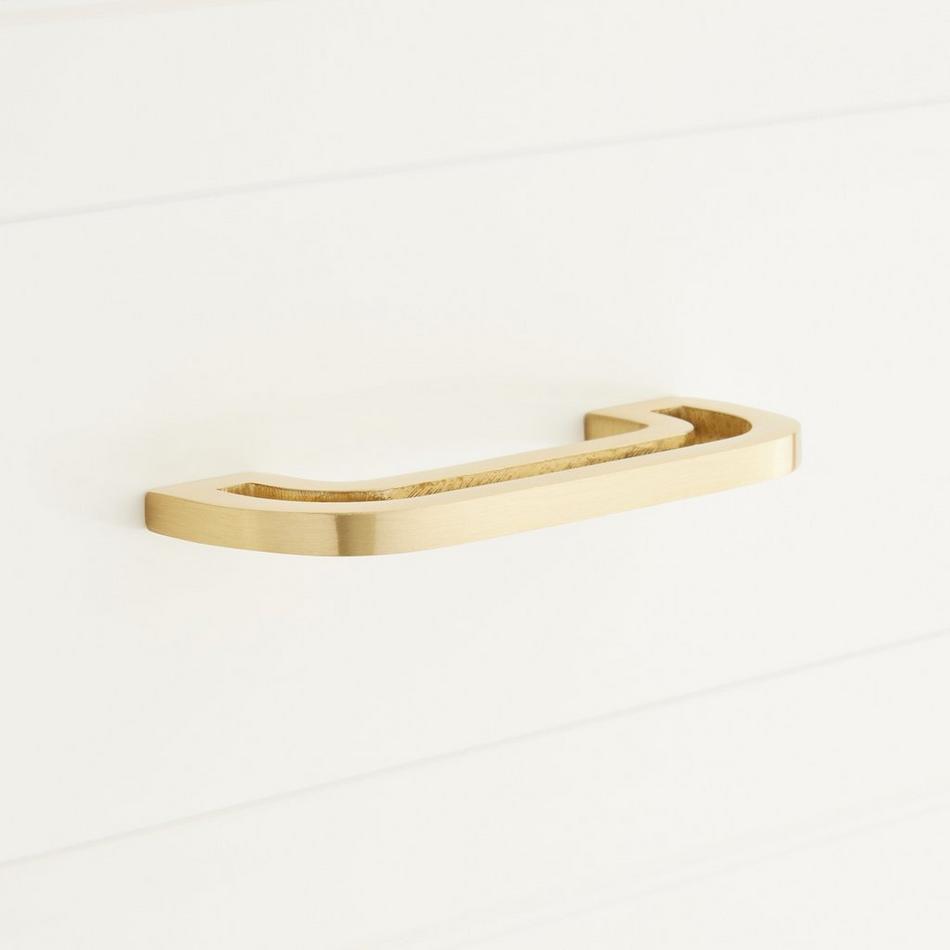 Abreau Solid Brass Cabinet Pull -  4" - Satin Brass, , large image number 0