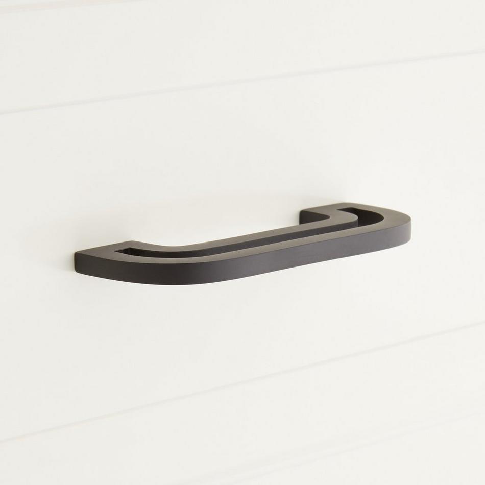 Abreau Solid Brass Cabinet Pull -  4" - Satin Black, , large image number 0