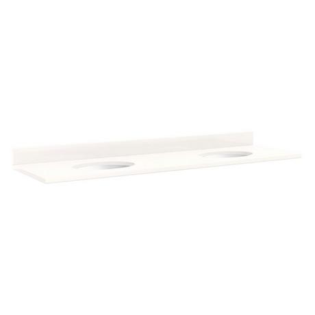 73"x22" 3cm Quartz Top for Undermount Sinks - Arctic White - White Porcelain Sink