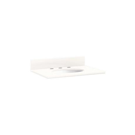 25" x 19" 2cm Narrow Quartz Vanity Top for Undermount Sink-8" Widespread - Arctic White - White Sink