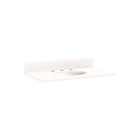 31" x 19" 2cm Narrow Quartz Vanity Top for Undermount Sink-8" Widespread - Arctic White - White Sink