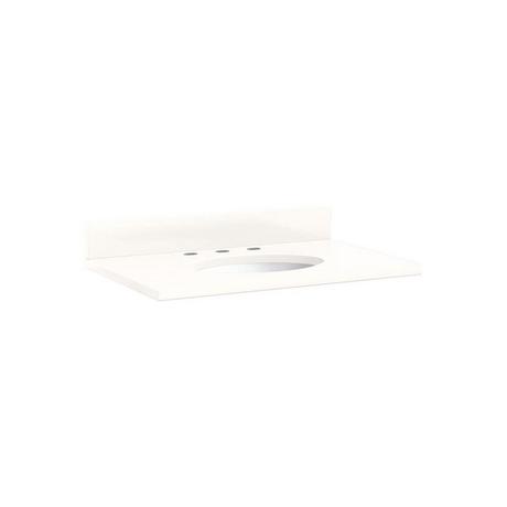 31" x 22" 3cm Quartz Vanity Top for Undermount Sink - Arctic White - White Porcelain Sink