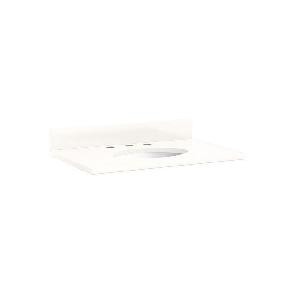 31" x 22" 3cm Quartz Vanity Top for Undermount Sink - Arctic White - White Porcelain Sink, , large image number 0