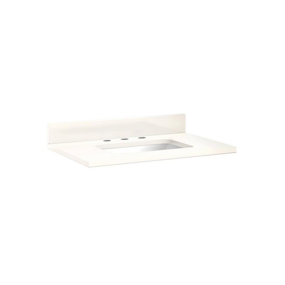 31" x 22" 3cm Quartz Vanity Top for Rectangular Undermount Sink - Arctic White-White Porcelain Sink, , large image number 0