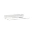 37"x22" 3cm Marble Vanity Top for Rectangular Undermount Sink - Carrara Marble - White Sink, , large image number 0