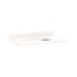 37"x22" 3cm Quartz Vanity Top for Rect. Undermount Sink-30-1/2" Drain Centers-Arctic Wht.-Wht. Sink, , large image number 0