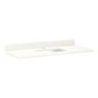 49"x 22" 3cm Quartz Vanity Top for Rect. Undermount Sink-1 Hole Centered - Arctic White - White Sink, , large image number 0