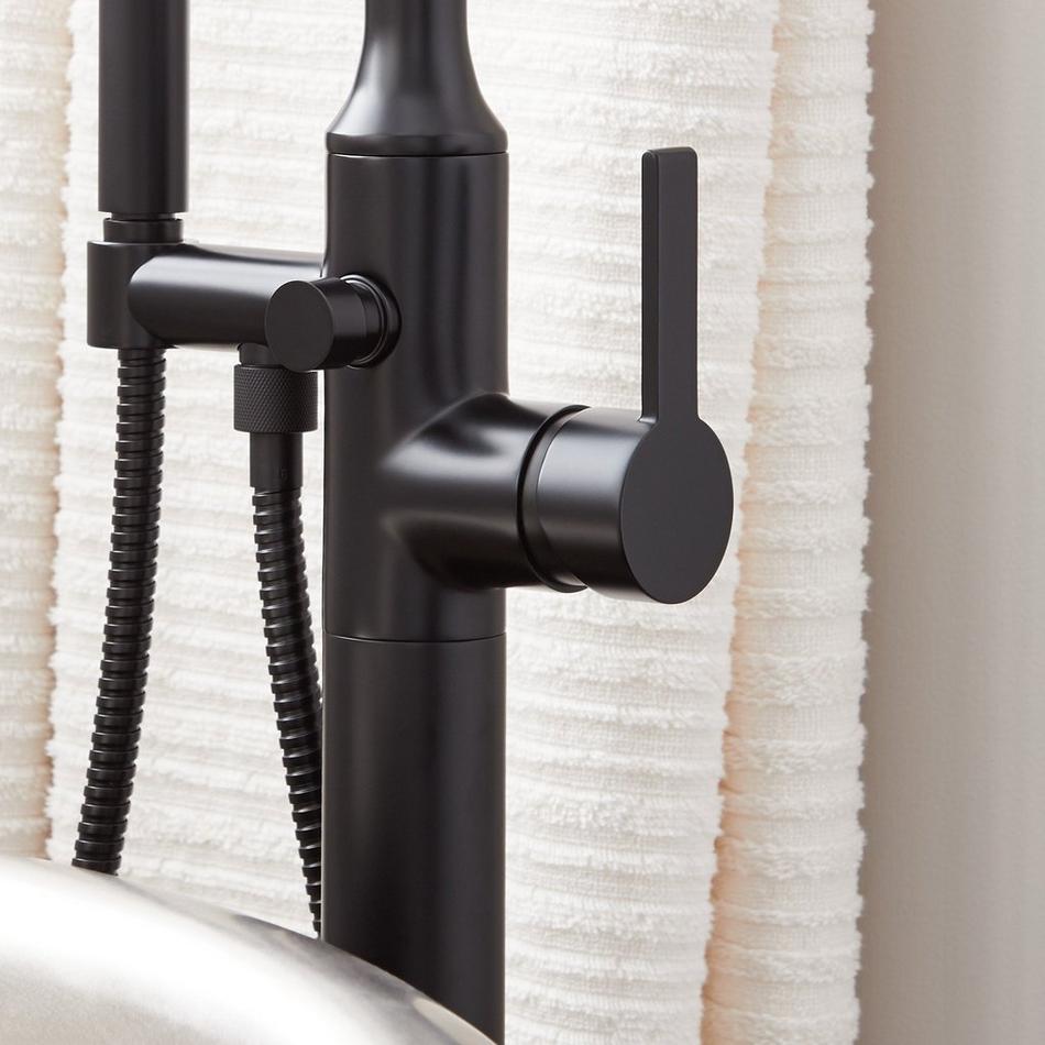 Lentz Freestanding Tub Faucet with rough-in valve - Lever Handle - Matte Black, , large image number 4