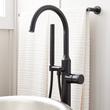 Lentz Freestanding Tub Faucet with rough-in valve - Knob Handle - Matte Black, , large image number 1