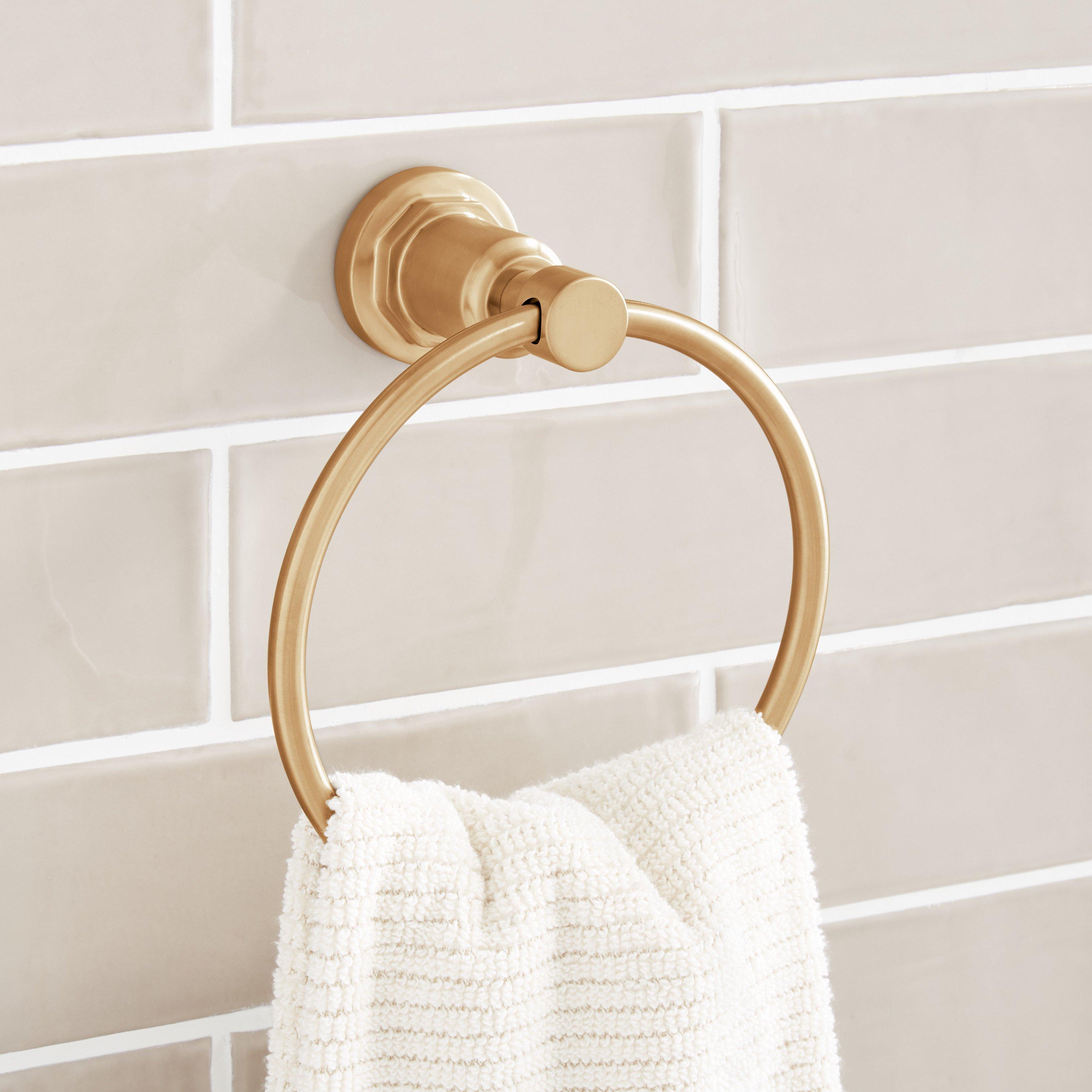 Elegant Brass Bathroom Accessories | Stylish Hanging Towel Rings