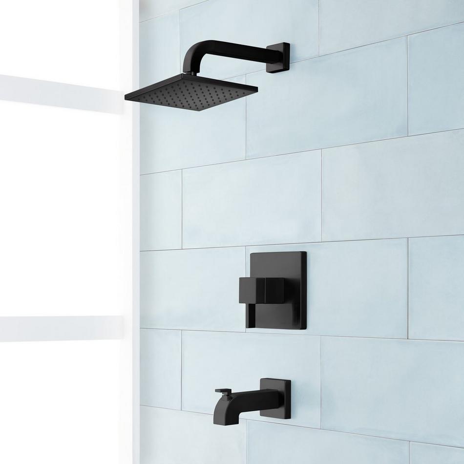 Rigi Pressure Balance Tub and Shower Set Trim - Matte Black, , large image number 0